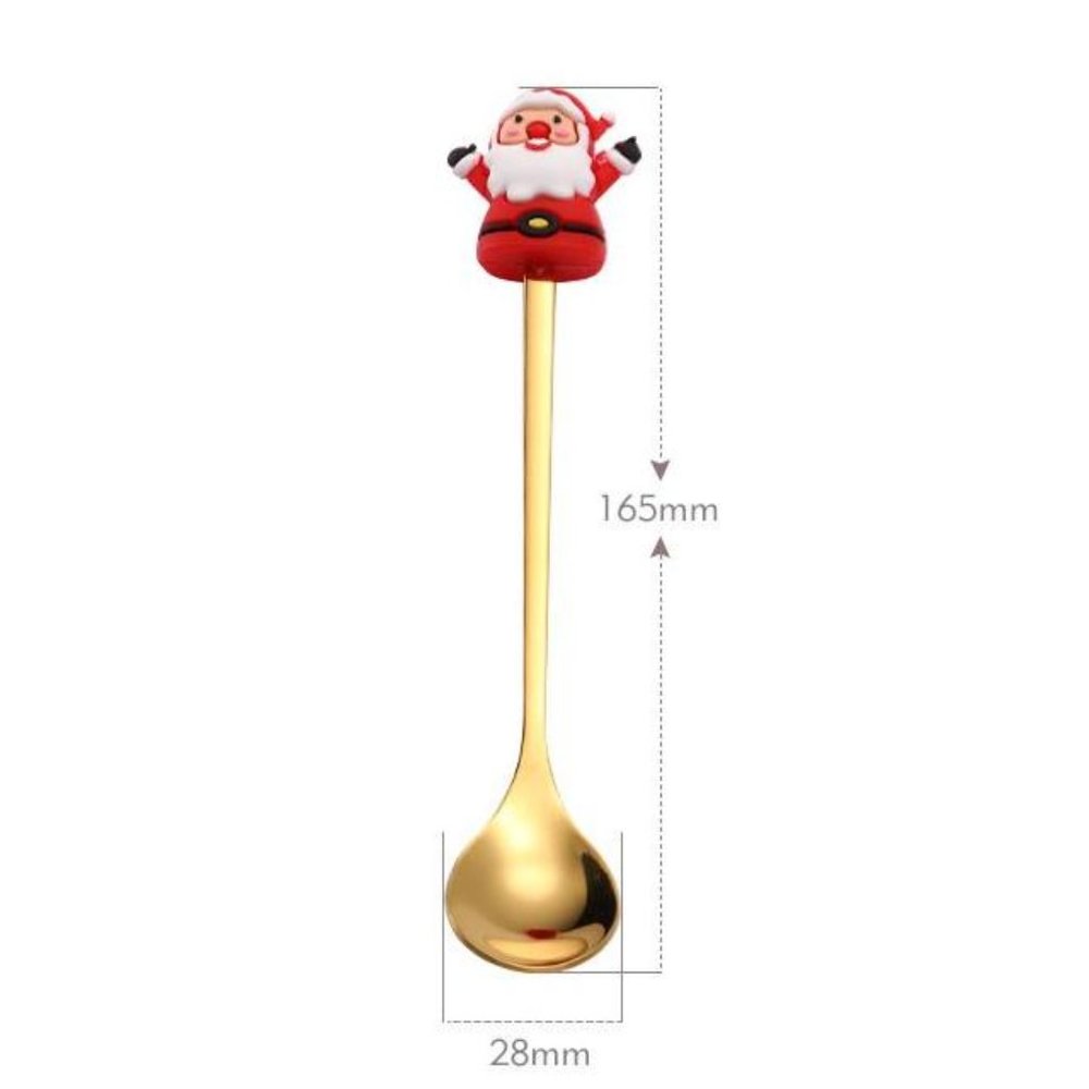 christmas coffee cup spoon santa claus